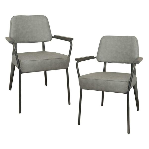 Amerihome Fauteuil Direction Accent Chair Set, Gray, 2PK FDCHAIR2PCG